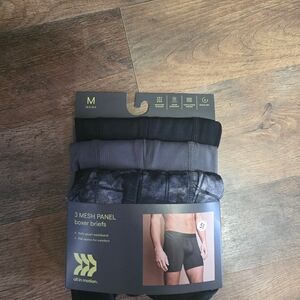 All in Motion Men's Boxer Briefs in Black and Gray